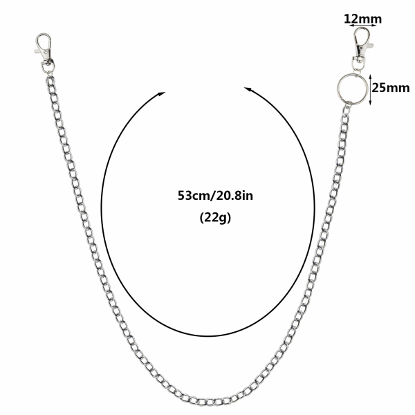 4 stk. Jeans Kæder med Hummerlukning, Metal Pengepungskæde til Nøgler, Pengepung, Jeans, Håndtaske