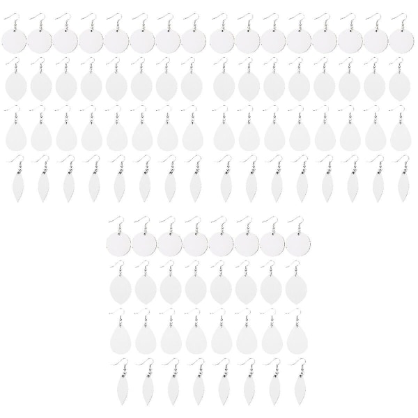 160 Sæt Uafsluttede Øreringe Dobbeltsidet Sublimering Vedhæng Varmeoverførsel Smykker 96 Sæt 0,3X2,9X 96 Sets 0.3X2.9X4.3cm