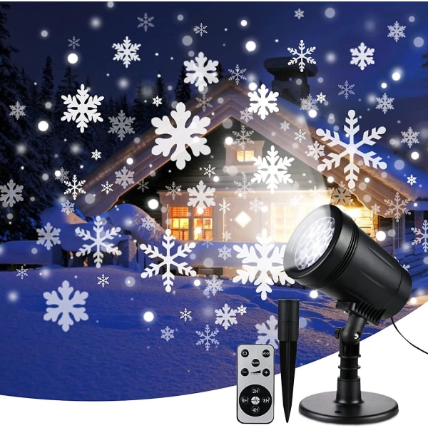 Julprojektor för utomhusbruk, snöprojektionslampor för jul, IP65 snöflingeprojektorlampa