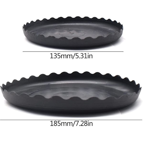 Plantepot-underlag, Dbaily 12 stk 13,5 cm runde underlag + 12 stk 18,5 cm plastblomsterpotte-underlag Blomsterpottebrett for innendørs og utendørs (svart)