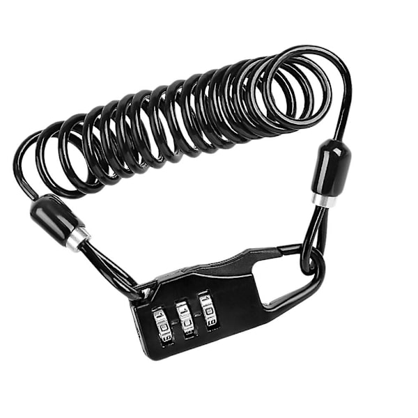 Säkerhetslås Järn Skjutdörrslås Barncykellås Mountainbike Lås Cykel Kodlås Spiral Lås Lätt Black 100CM