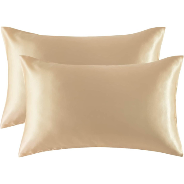 Satin Kuddeöverdrag för Hår och Hud, 2-pack - Standardstorlek Kuddeöverdrag - Satin Kuddeöverdrag med Kuvertstängning Champagne 20 x 29 Champagne 20  x 29