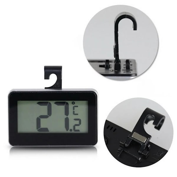 Vedenkestävä Jääkaappi- ja Pakastinlämpömittari, Digitaalinen Huonelämpömittari, Maksimi/Minimi-Tallennustoiminto, Suuri LCD-Näyttö ja Magneettinen Takaosa (3 Pakkausta)