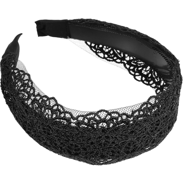Hårbyglar i tyg Tandsatt hårband Elegant pannband Anti-halk Huvudinpackning Dam Huvudbonad SvartSvart14* Black 14*14cm