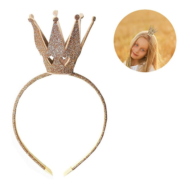 Fairy Girls Kiiltävä Kruunu Päännauha Prinsessa Tyttö Kruunu Päännauha Taaperolle Tytölle Naisille Syntymäpäivä Hääpuku Juhla Hiusten Asusteet Kulta Gold