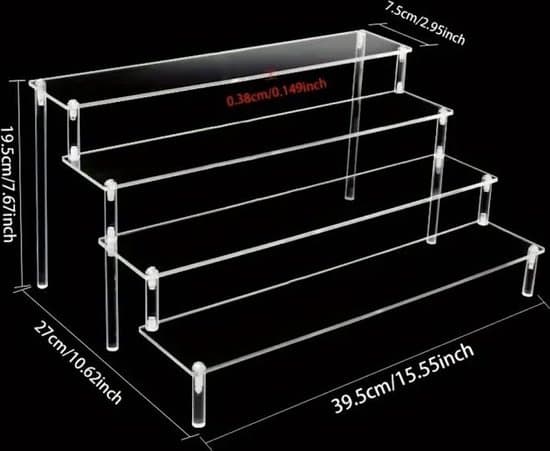4-lags akryl display stander 15,5 tommer klar parfume organizer hylde til makeup, hudpleje, cupcakes, samleobjekter display