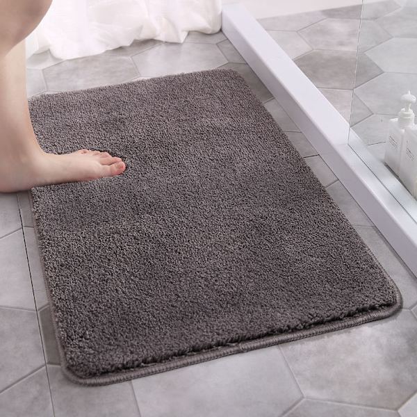 Paksu Mikrokuitu Kylpyhuoneen Matto Pehmeä Kylpymatto Kylpyhuoneeseen Konepesu Ei Liukuva Imeytyvä Suihkumatto Matto Harmaa 60 * 90cm