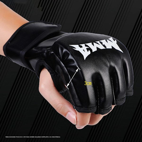 RYI Kickboxinghandsker til mænd og kvinder PU Karate Muay Thai Guantes De Boxeo Fri Kamp Træning Voksne Børn Udstyr Sort