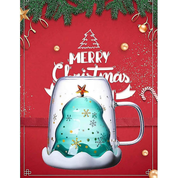 Sød Kaffe Kop Mælkete Sød Juletræ Form Ikke Varmt Espresso Kop Kande Dobbelt Isoleret Kande Fødselsdagsgave (julekop)