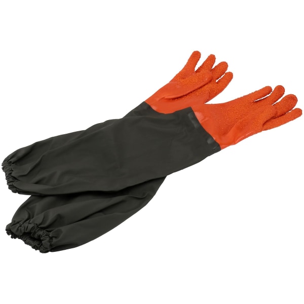 1 par Vanntette Fiskehansker Slitesterke Hagearbeids Hansker Svart OrangeBlack65x20cm Black 65x20cm