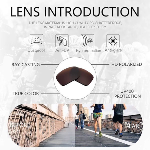 Polariserede Sports Solbriller Til Mænd Kørsel Cykling Fiskeri Solbriller 100% UV Beskyttelse Briller Brune Linser Brown Lens