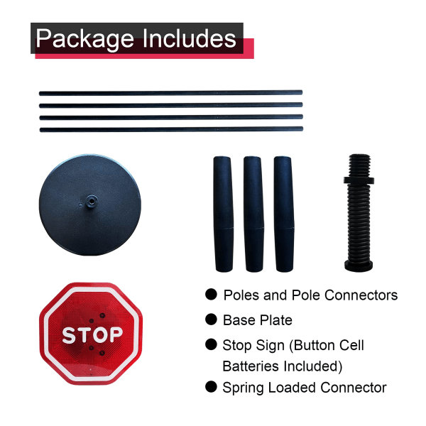 Blinkande Stoppskylt för Garage - Stoppskylt för Garageparkering, Justerbar Höjd Parkeringssupport, LED Garage Bilstopp, 1-pack