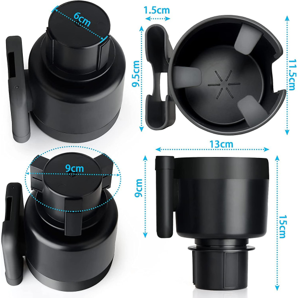 Universal 2-i-1 bilkoppholder for kopp og telefon med 360 graders roterende flaskeholder