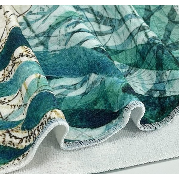 Ocean Animal Print mikrokuituliina rantapyyhe Sininen rantapyyhe hupullinen rantapyyhe Poncho kylpytakki nopeasti kuivuva aikuisille (h1 75x110)