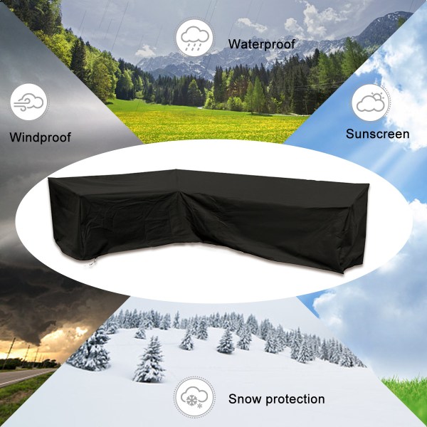 V-formad Patio Modular Soffaöverdrag, Vattentätt Utomhus Sektions Soffaöverdrag, 85 tum Lång (85 * 85 * 34 tum)