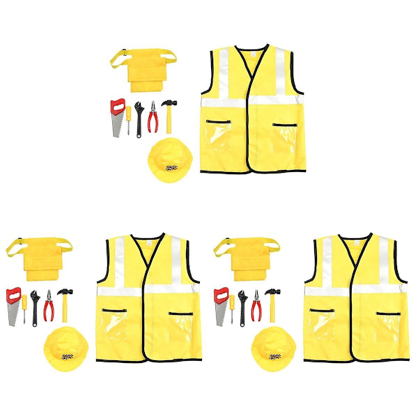3-pack Barnkläder för Cosplay, Arbetskläder för Barn, Kostymrekvisita för Maskerad, Fest och Scenframträdanden 3pcs M