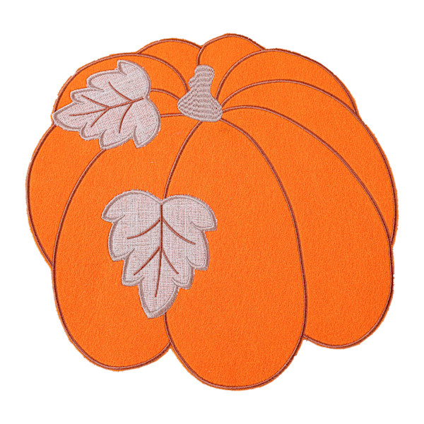 4 st Broderade Pumpor Mats Orange Höst Mats Set Säsongsbetonad Höst Thanksgiving Dekorativa Bordsmått
