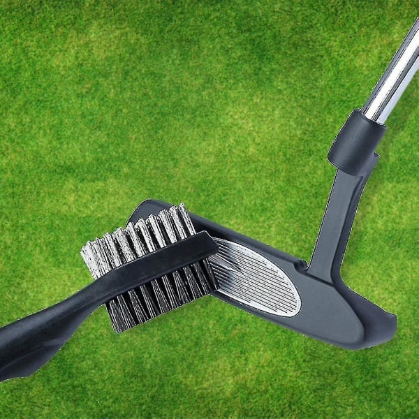 3 Delar Golfborste, Golfklubba Rengöringsborste Spårrengörare Nylon Och Rostfritt Stål Dubbelsidig Borstsats Med Aluminium