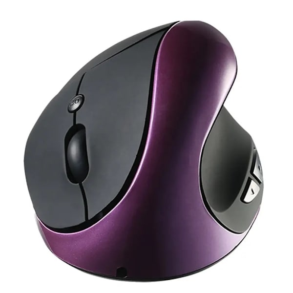 Ergonomisk Trådløs Mus, Genopladelig Vertikal Mus Højrehåndet Lille Mus med 6 Knapper 3 Justerbare 800/1200/1600 DPI til La