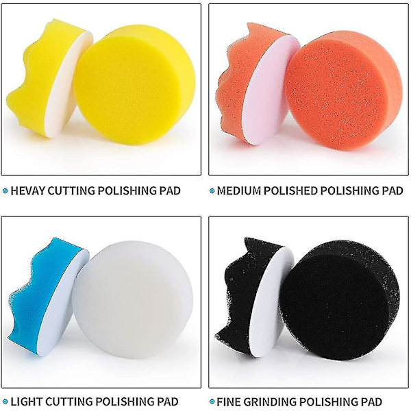 80mm Poleringssvampe Pads, 11 stk. Poleringspad Svampe Pad Poleringssvamp Bilpolering