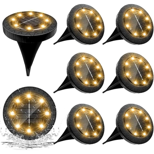 Solcellsdrivna Utomhuslampor 8-pack 8 LED Solcellsdrivna Utomhuslampor Trädgårdslampor Varmvit Vattentäta LED-Spotlight Dekoration Solpanellampor För Gräsmatta