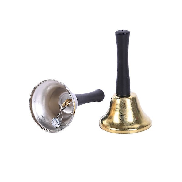 Klassisk Metall Handklocka Silverfärgad Handhållen Hög Ljud Klocka För Kontor Köksbord Bord Hotelldisk Reception Restaurang Bar Ringer Alarm (3 st)