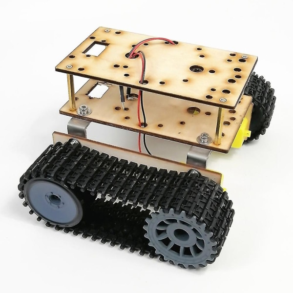 Robot Dubbelskikts Tank Chassi Byggstenar Träbräda Motor 3-9v Crawler Smart Bil Chassi Y