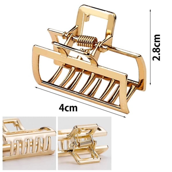 3 kpl Metalliset Hiuspihdit, Pienet Hiuspannat 1,57 tuuman Hiustenpidike Barretti Leuka Kiinnitys Naisille Tytöille Puoli Nuttura Paksuille Hiuksille (kulta + hopea + ruusukulta)