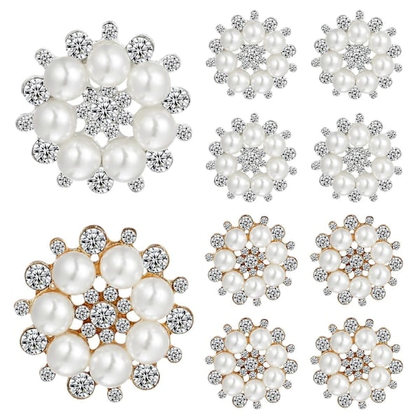 RYI)20 st Strass Pärlor Dekorationer Hantverk Pärlor Faux Pärlor Blomma Knappar för DIY Håraccessoarer
