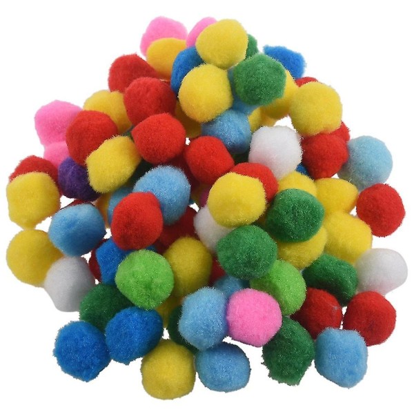 100 stk blandede farger, myke luftige pomponger som er kompatible med barnehåndverk, 35 mm