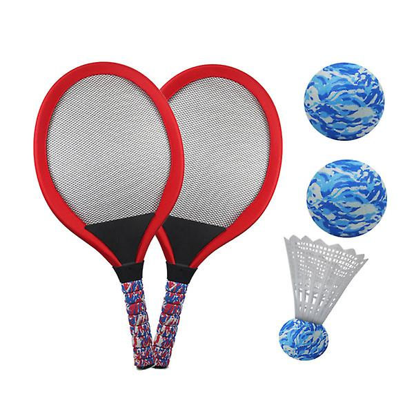 1 Pari Lapsia Varten Tennis- ja Sulkapallomailaa, Lasten Sulkapallopeli Vanhemman ja Lapsen Välinen Kasvatuspeli Tarvikkeet F Red 54*27.5cm
