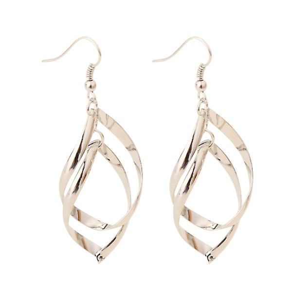 1 par kvinnor örhänge Rhombus Multilayer Ear Drop Ear Modesmycken (silver)Silver Silver