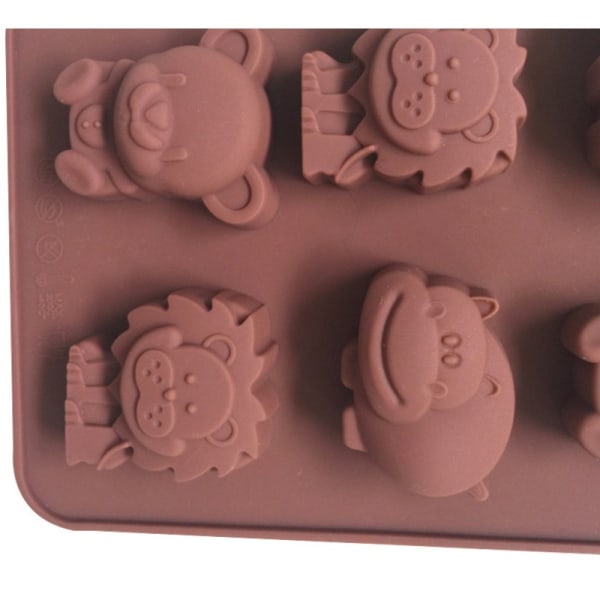 Diverse animalske silikone-chokoladeforme, fødevaregodkendt silikone til chokolade, slik, isterninger, hundegodbidder. 2 stk