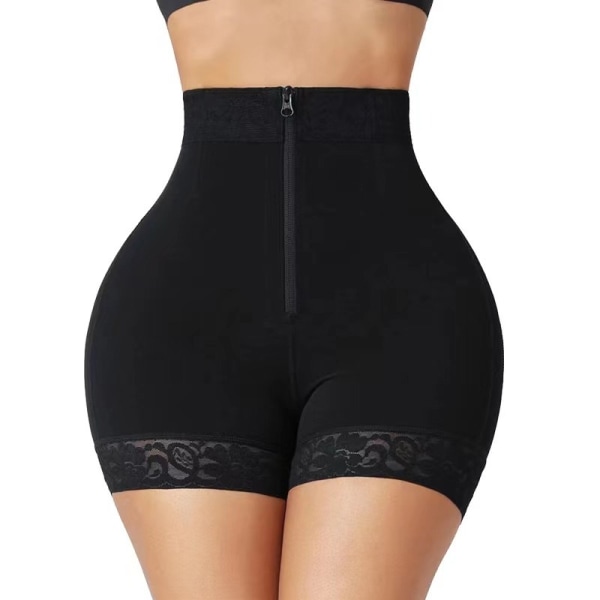 Dame Shapewear Shorts med Butt Lifting, Blondering og Spids, Yoga Bukser til Kontoret, Kort XL