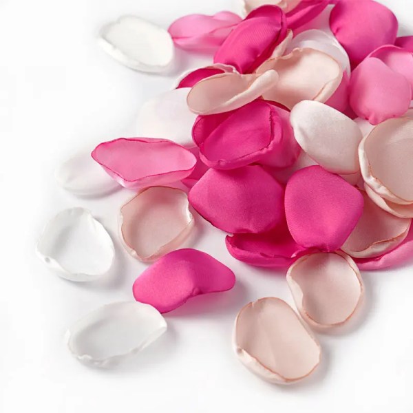 400 stk Roseblader i Satin - Blomsterblader til Bryllup, Blomsterpikekurv, Bordpynt, Midtstykker, Gangløper, Festkonfetti, Brude Dusj