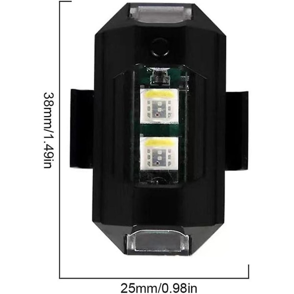 LED Flyvemaskine Strobe Lys, Mini Drone Strobe Lys, Drone Anti-kollisionslys, Multifunktionel Lommelygte Til RC Motorcykel Bil, Udendørs Cykel