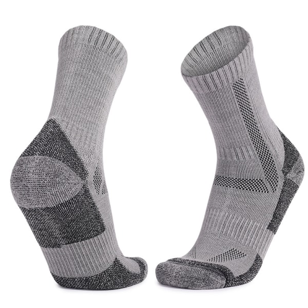 1 Pakk Ull Vandresokker Temperaturregulerende for Menn & Kvinner grey 1pcs
