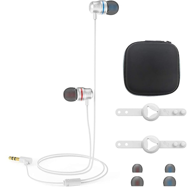 VR-spelhörlurar, brusisolerande hörlurar 3D med anpassningsbara silikonproppar, vita White