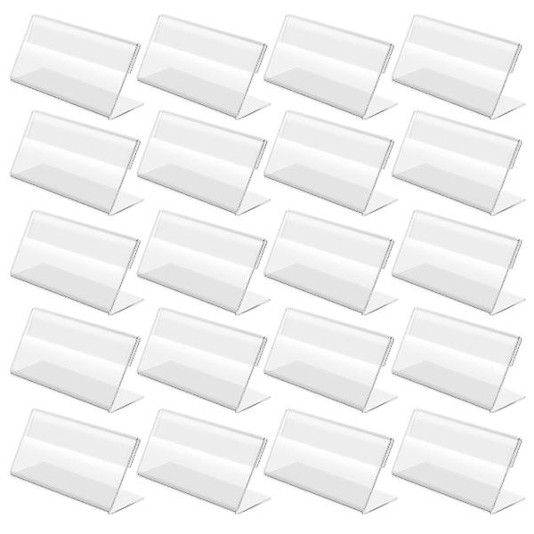 20 st Elsladdhållare Bord Bildklämmor Platshållare Varuhållare Hylla Etikett Transparent 7X4CM