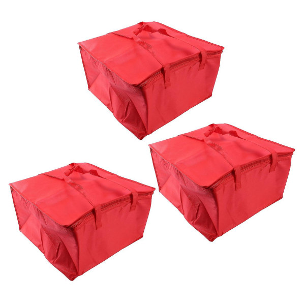 Vikbar Stor kylväska Matkaka Isolerad väska Aluminiumfolie Röd