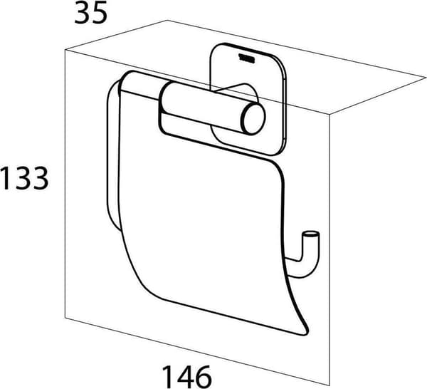 Selvklæbende toiletpapirholder med låg, ingen boring, rustfri vægmonteret badeværelsesrulleholder, mat sort