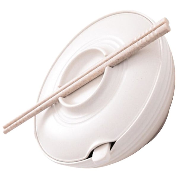 1 Set Ramen-skål Japansk nudelskål Instant Noddles-skål med ätpinne och skedVit22,5x18cm White 22.5x18cm