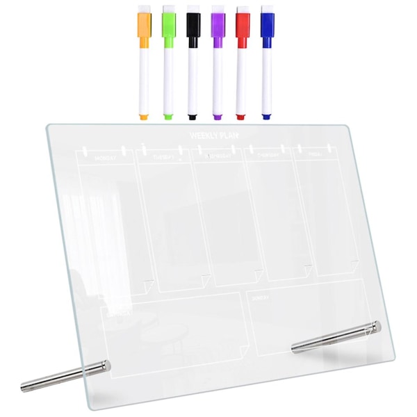 1 Set Transparent Akryl Memo Board Meddelandetavla Multifunktionell Memo BoardTransparent30X20CM Transparent 30X20CM