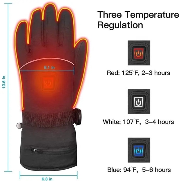 Opvarmede handsker til mænd, kvinder, 2022 opgraderede genopladelige 4000mAh opvarmede handsker, elektriske handsker Batteriopvarmede handsker, vandtæt berøringsskærm G