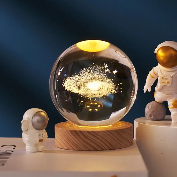 3D Crystal Ball Planet Model Födelsedagspresent till pojkvän Maken Nattljus Galaxy Planet Art Presentlampa för barn Vänner Par