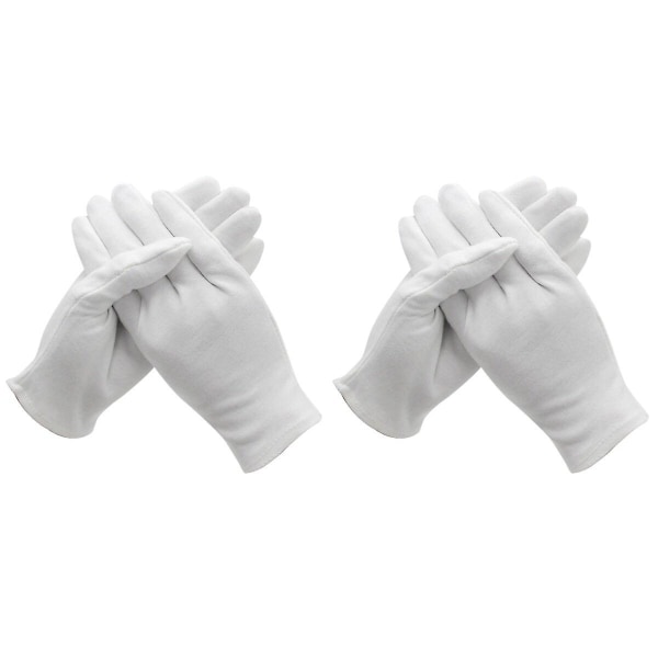 36 Par  Håndvernhansker i Bomull, Hvite, Etikette Arbeids Hansker (Middels Tykkelse) 24 pairs M