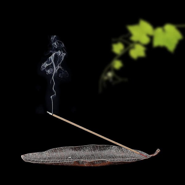 Rökelsepinnehållare Metallblad Askkopp 26cm Lång Rökelsebrännare För Heminredning
