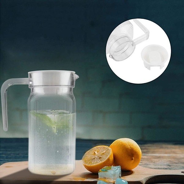 /Ryi/ Mælk Vand Plastikkande med Låg til Køleskab, Ribbet Drikkekande Akryl Transparent Juiceflaske Stribet til Bar Hjem (Størrelse: 500ml)