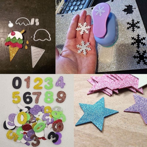 Glitterpapper, 30 glänsande klistermärken, mycket lämplig för barns gör-det-själv-presentförpackning, klippbok för födelsedagsfestdekoration, pysselpapper 10 färger