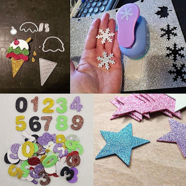 Glitterpapper, 30 Glittriga Dekaler, Perfekt för Barnens DIY Presentförpackningar, Födelsedagsfestdekorationer, Scrapbooking, Papper för Hantverk, 10 Färger